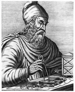 Archimède, savant grec. Gravure anonyme du XVIe siècle. Ph. Coll. Archives Larbor